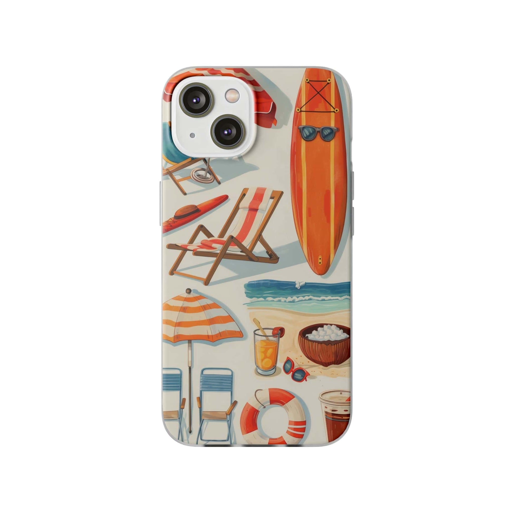 Printify Phone Case iPhone 14 Clip Art Summer Vibes Flexi Cases