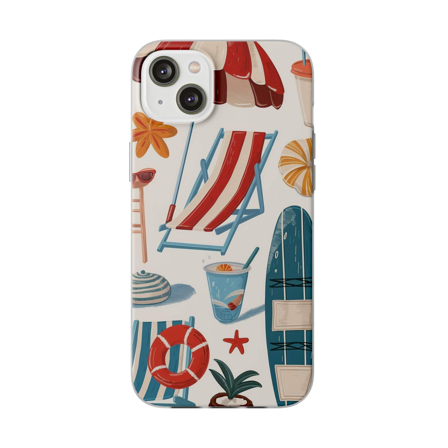 Printify Phone Case iPhone 14 Plus Clip Art Summer Vibes 2 Flexi Cases