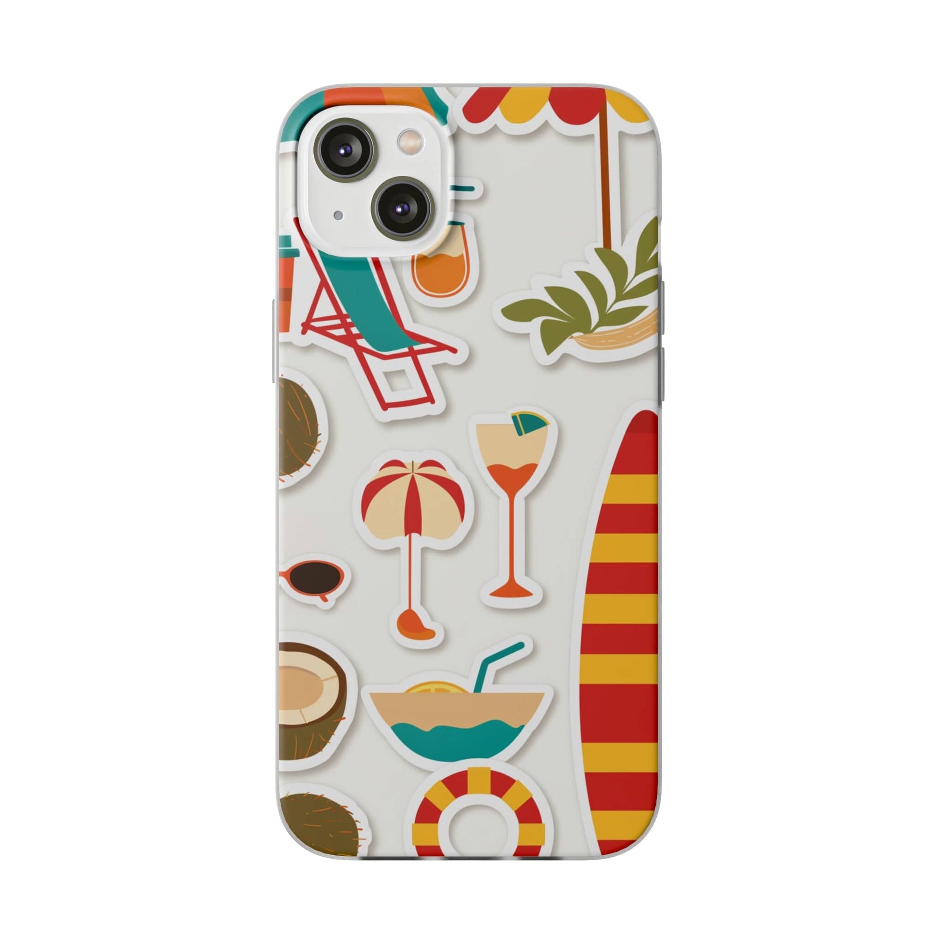 Printify Phone Case iPhone 14 Plus Clip Art Summer Vibes 3 Flexi Cases