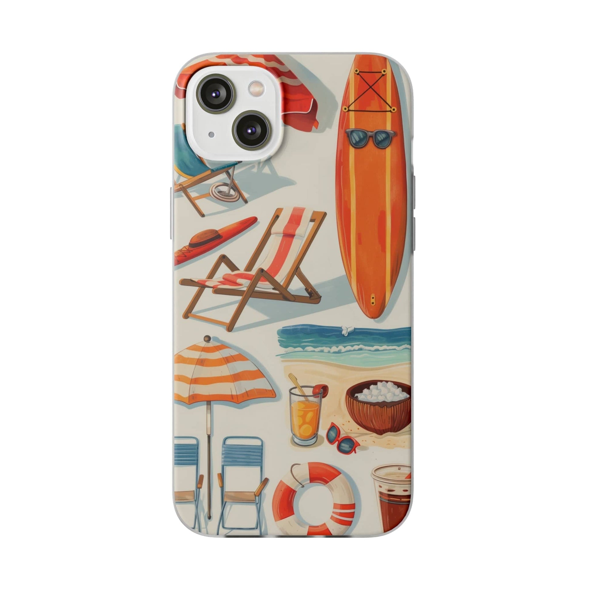 Printify Phone Case iPhone 14 Plus Clip Art Summer Vibes Flexi Cases