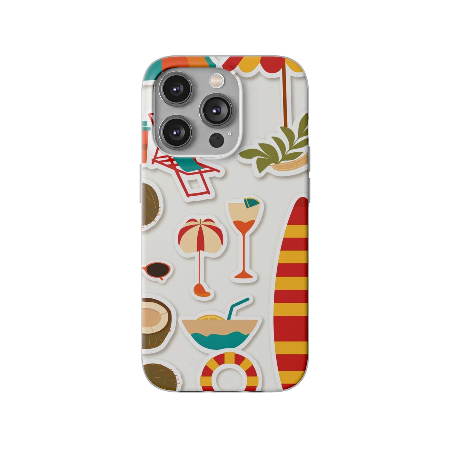 Printify Phone Case iPhone 14 Pro Clip Art Summer Vibes 3 Flexi Cases