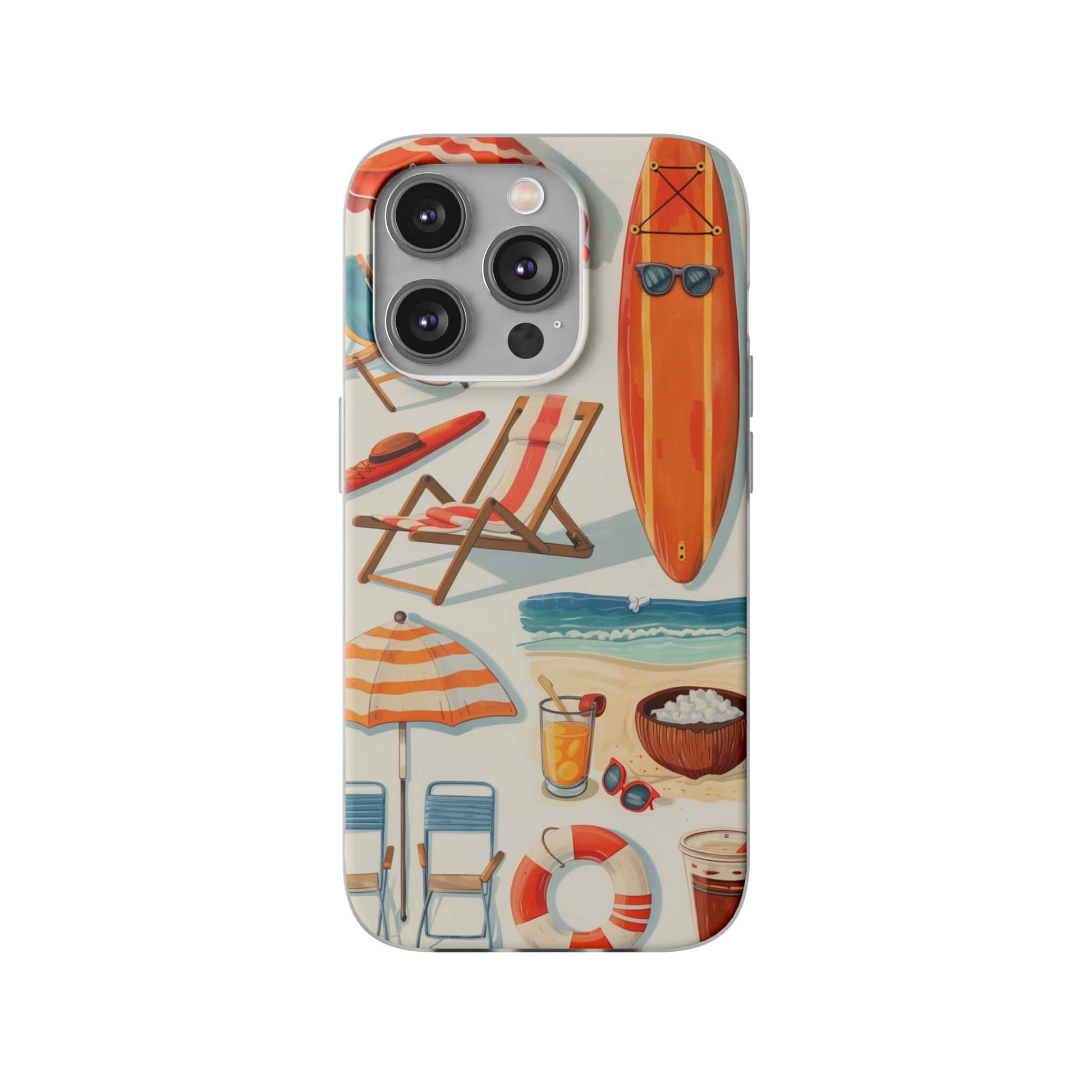 Printify Phone Case iPhone 14 Pro Clip Art Summer Vibes Flexi Cases