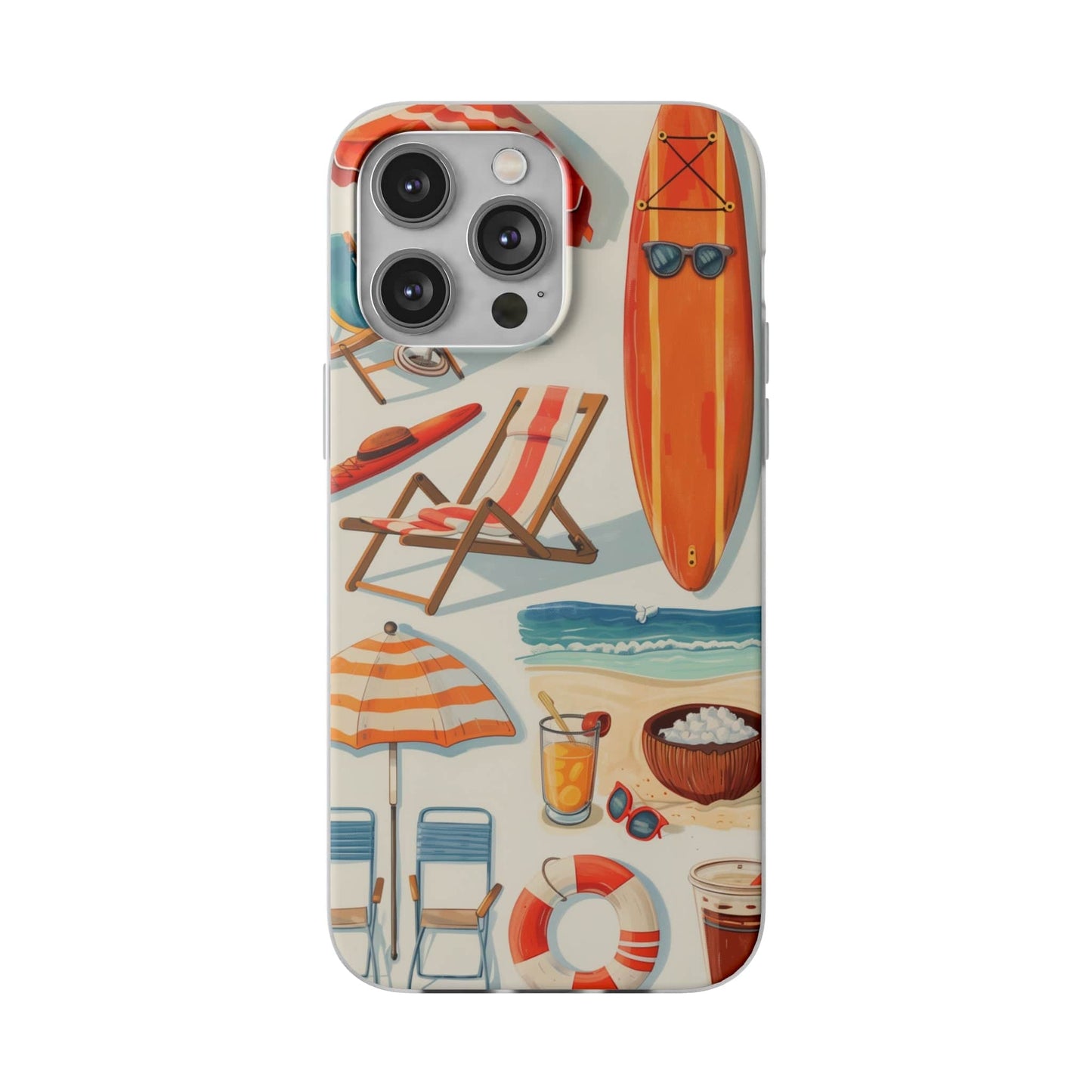 Printify Phone Case iPhone 14 Pro Max Clip Art Summer Vibes Flexi Cases