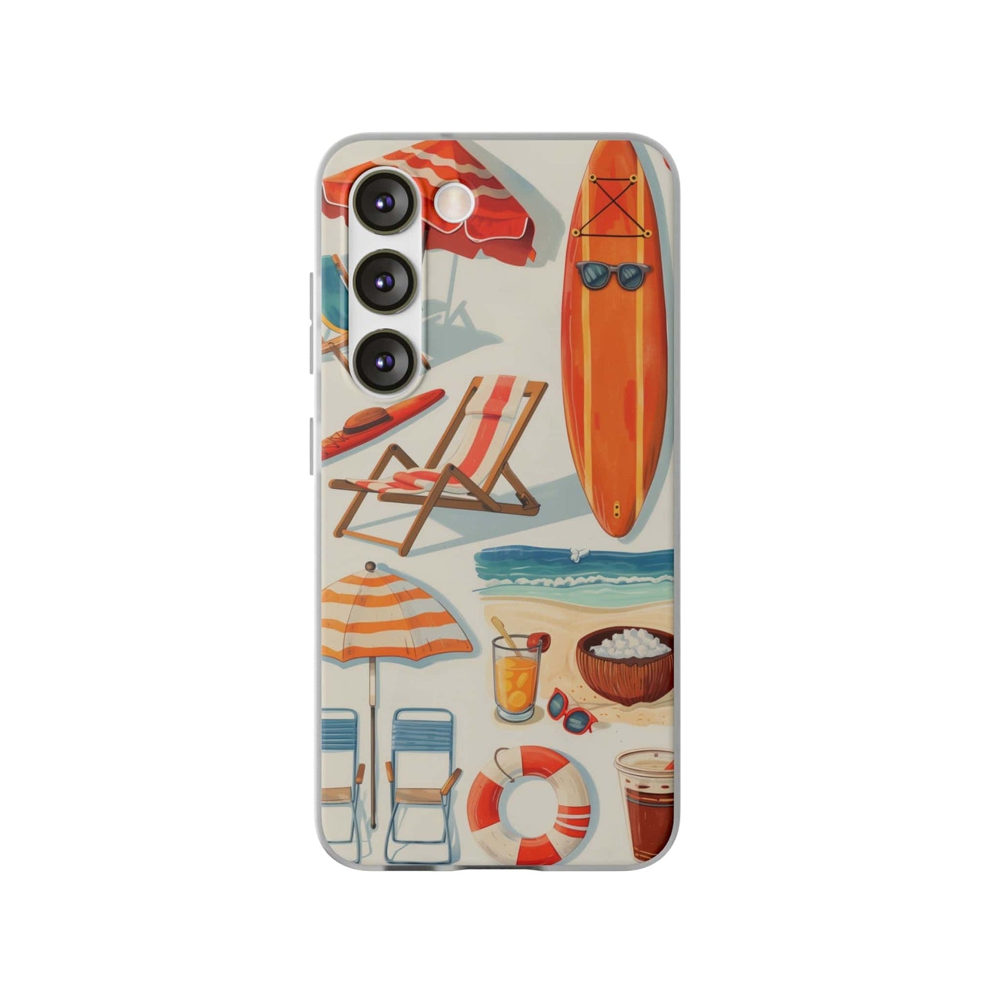Printify Phone Case Samsung Galaxy S23 Clip Art Summer Vibes Flexi Cases