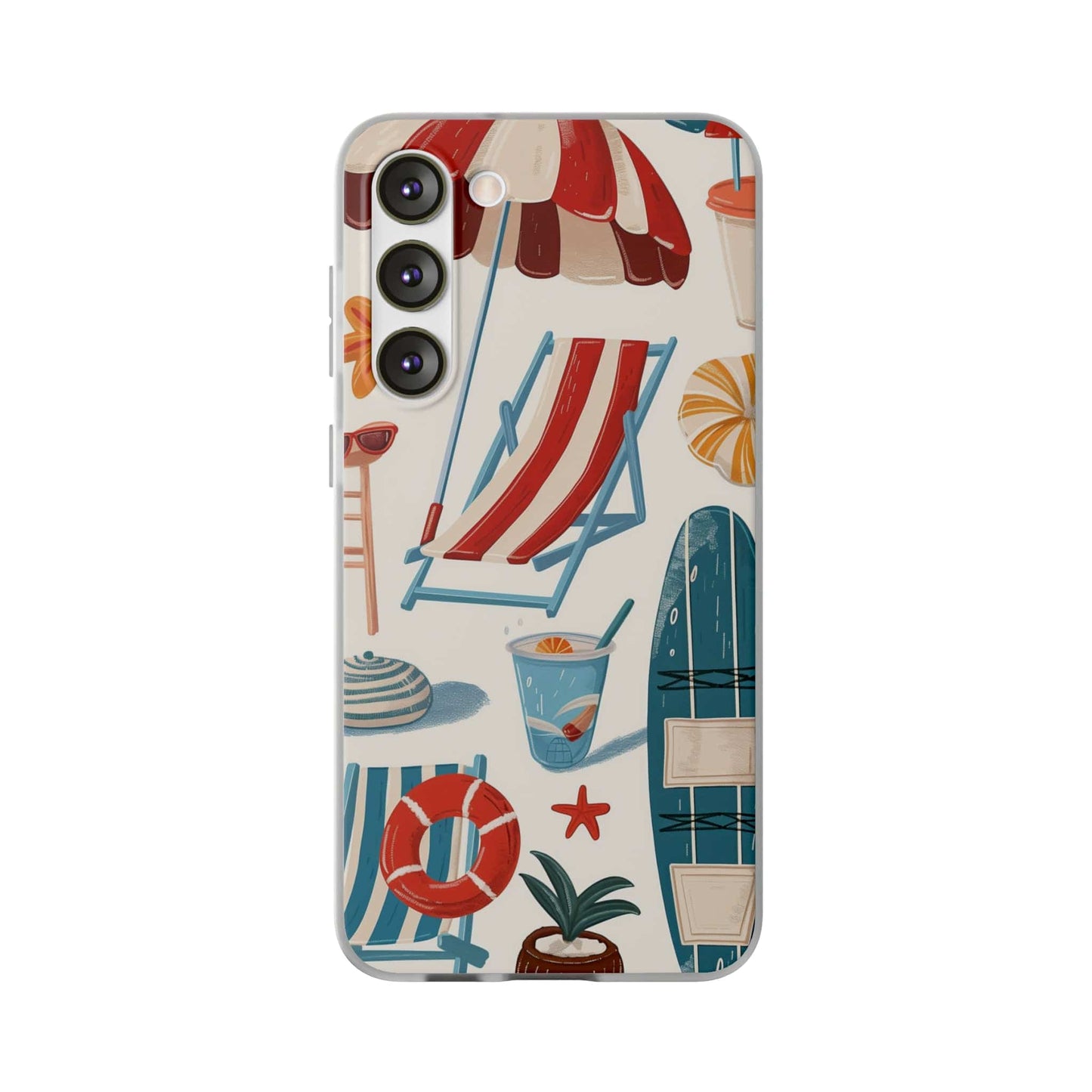 Printify Phone Case Samsung Galaxy S23 Plus Clip Art Summer Vibes 2 Flexi Cases