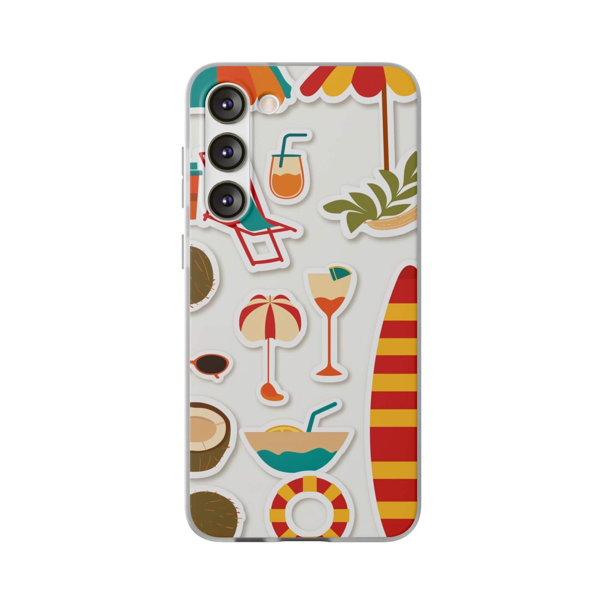 Printify Phone Case Samsung Galaxy S23 Plus Clip Art Summer Vibes 3 Flexi Cases