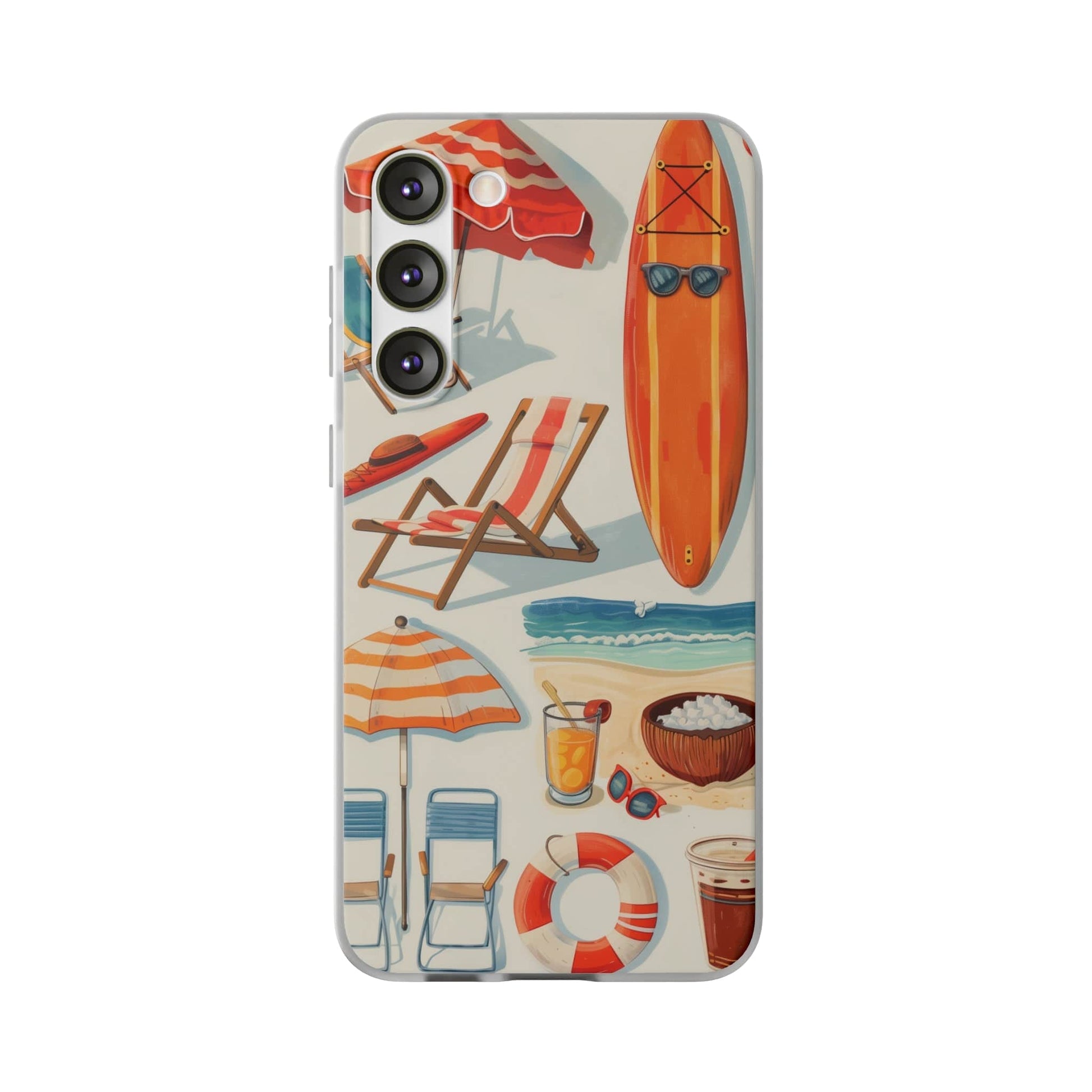 Printify Phone Case Samsung Galaxy S23 Plus Clip Art Summer Vibes Flexi Cases