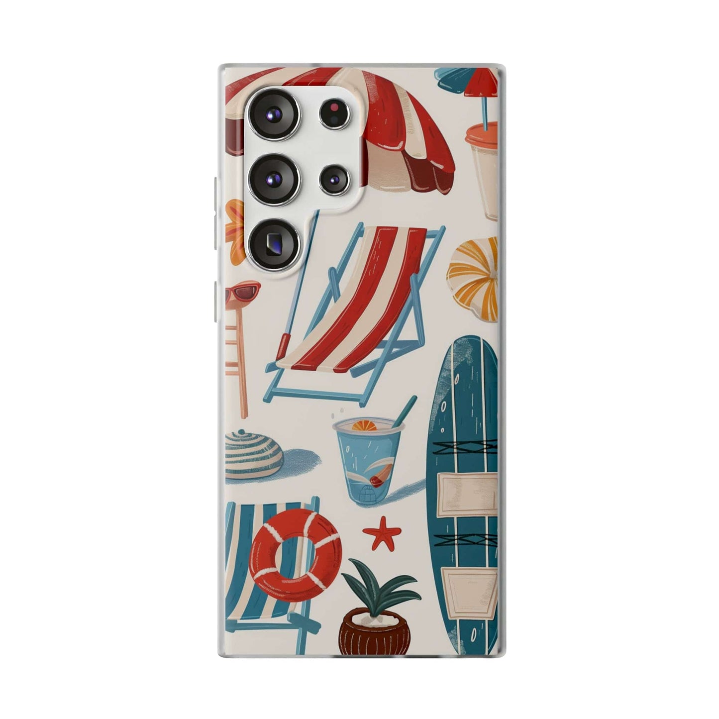 Printify Phone Case Samsung Galaxy S23 Ultra Clip Art Summer Vibes 2 Flexi Cases