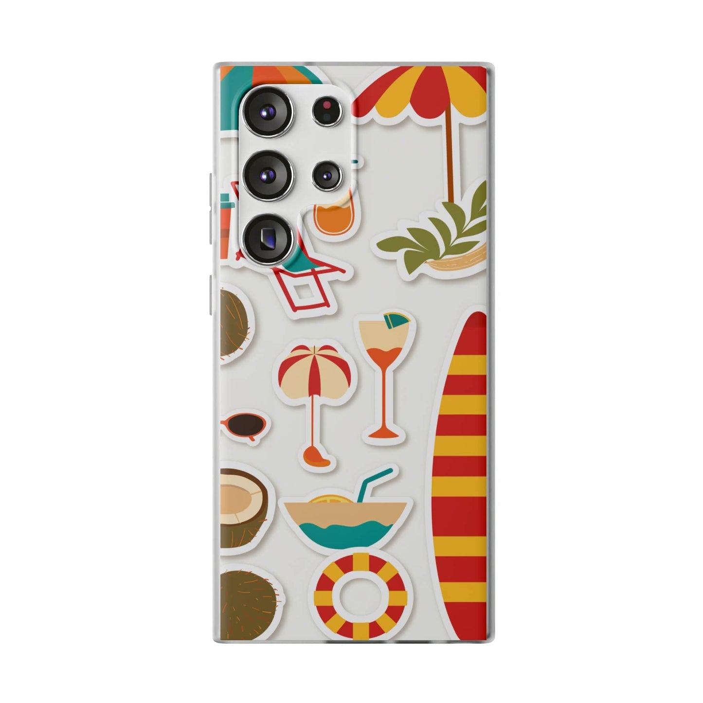 Printify Phone Case Samsung Galaxy S23 Ultra Clip Art Summer Vibes 3 Flexi Cases