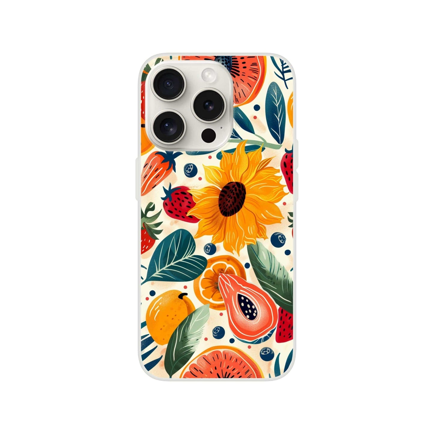 TrendyGuard Print Material Flexi case / Apple - iPhone 15 Pro Sunflower Fruit iPhone & Samsung Cases