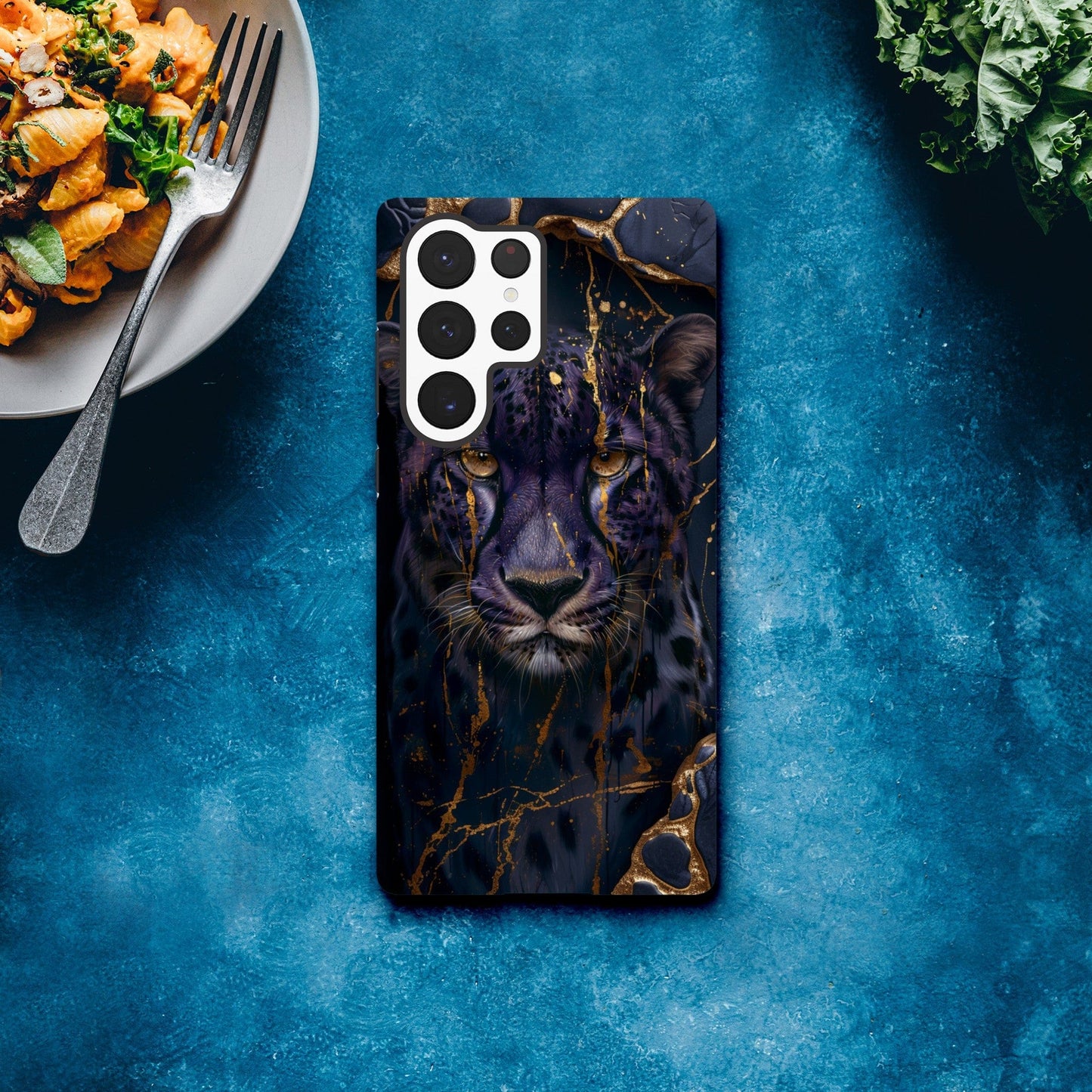 TrendyGuard Print Material Tough case / Samsung - Galaxy S22 Ultra Purple Cheetah iPhone & Samsung Cases