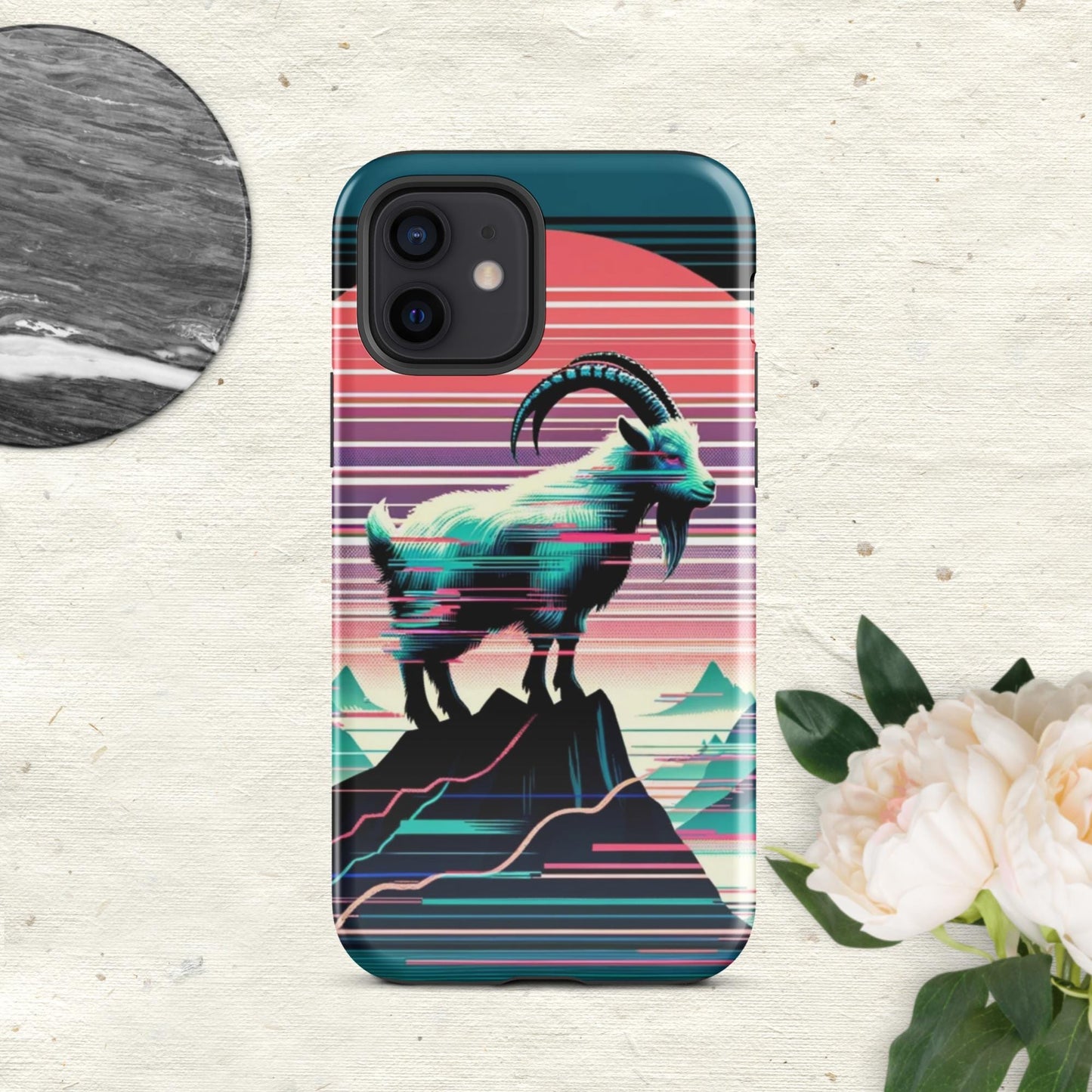 The Hologram Hook Up Glossy / iPhone 12 Goat Glitch Tough Case for iPhone®