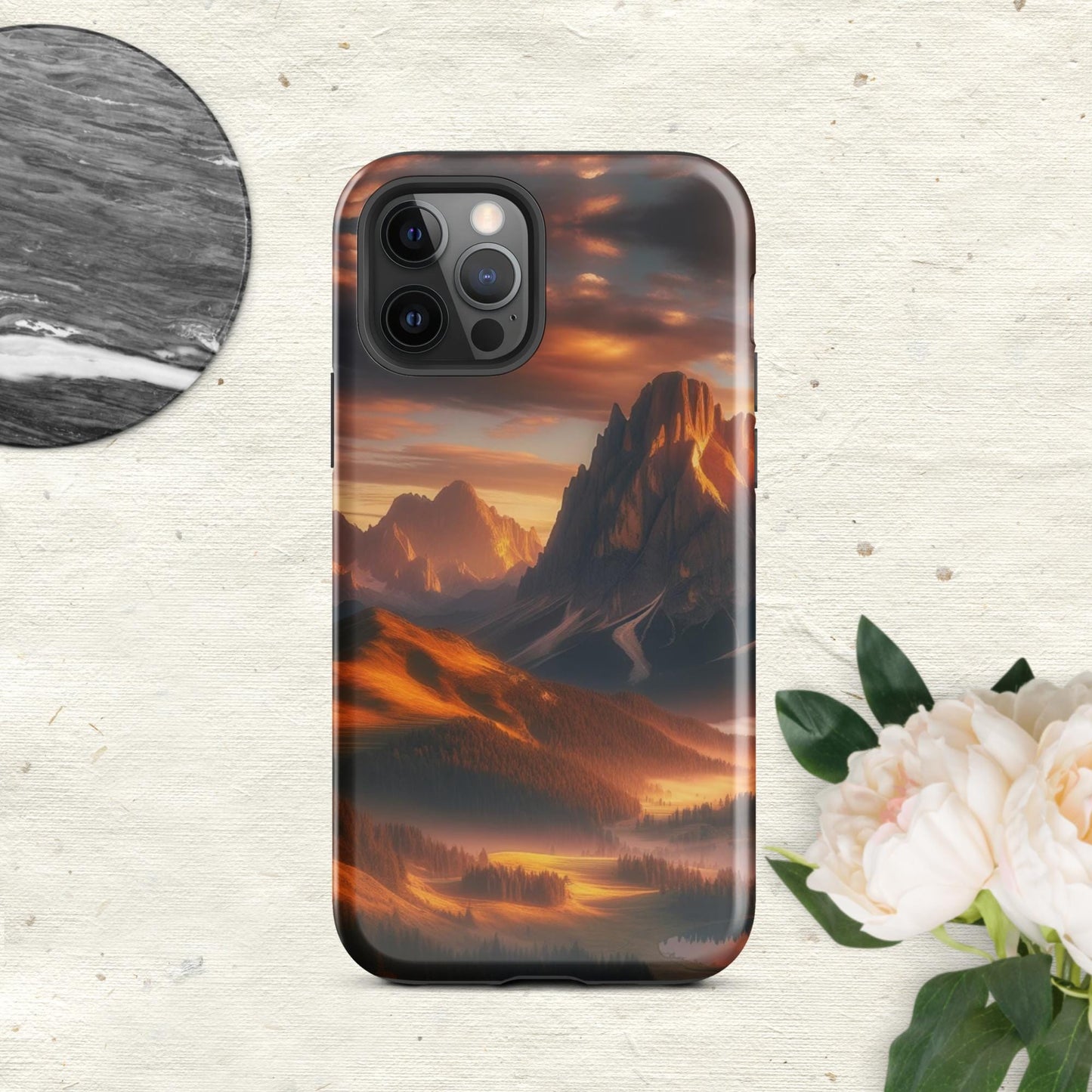 The Hologram Hook Up Glossy / iPhone 12 Pro Mountain Sunset Tough Case for iPhone®